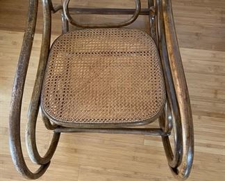 Antique Thonet Bentwood Cane Rocking Chair Poland	41x20x40in	HxWxD
