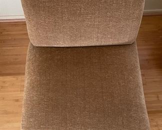 1970s Thonet Bent Plywood Plush Armless  Chair Dark Finish Bentwood Molded Wood	28x29x34in seat:  14.5in	HxWxD
