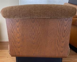 1970s Thonet Bent Plywood Plush Armless  Chair Dark Finish Bentwood Molded Wood	28x29x34in seat:  14.5in	HxWxD

