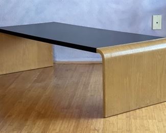 1970s Thonet Bent Plywood Coffee Table Bentwood Molded Wood Waterfall	14.5x20x52.5in	
