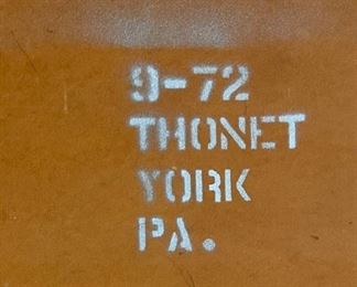 1970s Thonet Bent Plywood Coffee Table Bentwood Molded Wood Waterfall	14.5x20x52.5in	
