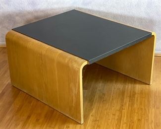 1970s Thonet Bent Plywood End Table Bentwood Molded Wood Waterfall	16x29x28.5	HxWxD
