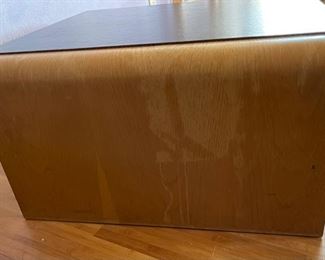 1970s Thonet Bent Plywood End Table Bentwood Molded Wood Waterfall	16x29x28.5	HxWxD
