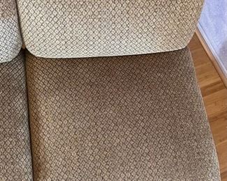 2pc 1970s Thonet Bent Plywood Plush Armless Loveseat & Chair PAIR Sofa Couch Bentwood Molded Wood	Loveseat: 28x56.5x34. Seat: 24.5 chair:28x29x34in seat:  14.5in	HxWxD
