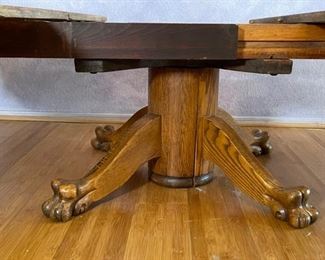 Antique Lowboy Oak Claw Foot Table	18x41.24in Diameter	
