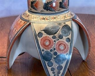 Vintage Mexico Pottery w/ Brass Lamp	22x14.5in Diameter w/ Shade	
