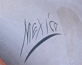 Vintage Mexico Pottery w/ Brass Lamp	22x14.5in Diameter w/ Shade	
