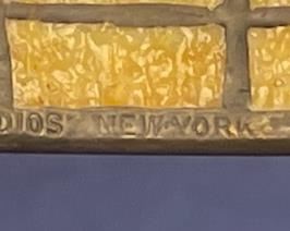 Authentic Tiffany Studios New York 1470 Lamp Shade Lemon Swirling Leaf	8.5H x18.25in diameter	
