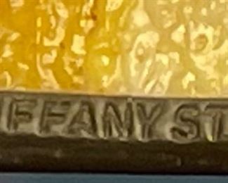 Authentic Tiffany Studios New York 1470 Lamp Shade Lemon Swirling Leaf	8.5H x18.25in diameter	
