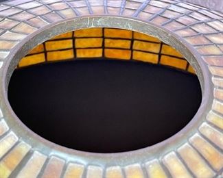 Authentic Tiffany Studios New York 1470 Lamp Shade Lemon Swirling Leaf	8.5H x18.25in diameter	
