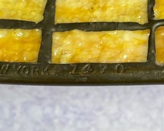 Authentic Tiffany Studios New York 1470 Lamp Shade Lemon Swirling Leaf	8.5H x18.25in diameter	
