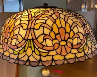 AS-IS Vintage Bronze Slag Glass Floor Lamp	62in h x 21in Diameter	
