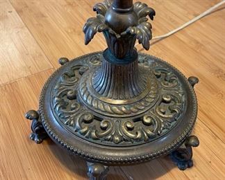 AS-IS Vintage Bronze Slag Glass Floor Lamp	62in h x 21in Diameter	
