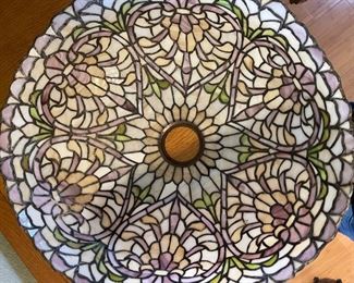 AS-IS Vintage Bronze Slag Glass Floor Lamp	62in h x 21in Diameter	
