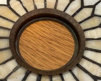 AS-IS Vintage Bronze Slag Glass Floor Lamp	62in h x 21in Diameter	
