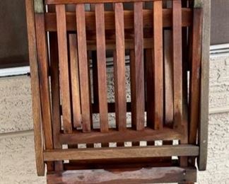 #1 Antique Teak Deck Chair Folding Steamer Lounge	35x21.5x55in	HxWxD