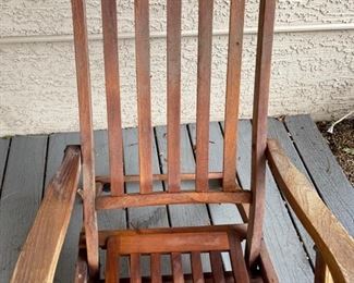 #2 Antique Teak Deck Chair Folding Steamer Lounge	35x21.5x55in	HxWxD
