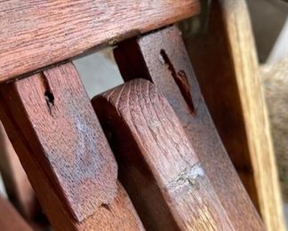 #2 Antique Teak Deck Chair Folding Steamer Lounge	35x21.5x55in	HxWxD
