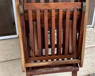 #2 Antique Teak Deck Chair Folding Steamer Lounge	35x21.5x55in	HxWxD
