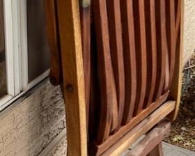 #2 Antique Teak Deck Chair Folding Steamer Lounge	35x21.5x55in	HxWxD
