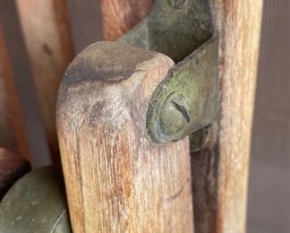 #2 Antique Teak Deck Chair Folding Steamer Lounge	35x21.5x55in	HxWxD
