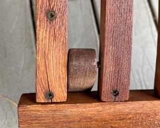 #2 Antique Teak Deck Chair Folding Steamer Lounge	35x21.5x55in	HxWxD
