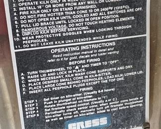 Cress FX-27 P Electric Kiln	41x31x33in	HxWxD
