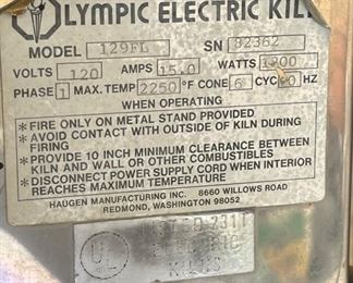 Olympic 129FL Electric Kiln		
