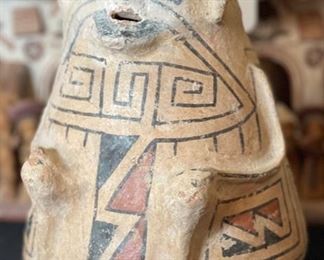 Primitive Mexican Pottery Figure	9in H x 6.5in Diameter	
