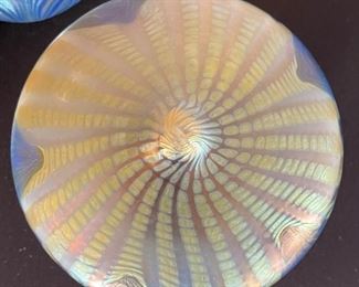 Antique 9pc Loetz Phaenomen PG 2/187 Glass Lamp Shades Iridescent Pulled Feather  Favrile		
