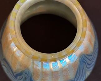 Antique 9pc Loetz Phaenomen PG 2/187 Glass Lamp Shades Iridescent Pulled Feather  Favrile		
