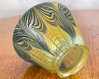 Antique 9pc Loetz Phaenomen PG 2/187 Glass Lamp Shades Iridescent Pulled Feather  Favrile		
