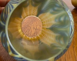 Antique 9pc Loetz Phaenomen PG 2/187 Glass Lamp Shades Iridescent Pulled Feather  Favrile		
