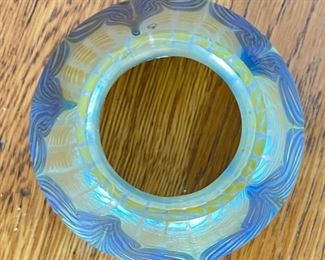 Antique 9pc Loetz Phaenomen PG 2/187 Glass Lamp Shades Iridescent Pulled Feather  Favrile		
