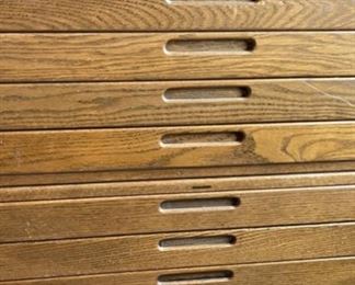 Antique Hamilton Oak  Architect/Artist Cabinet 10-Drawer Blueprint/Map Flat File Cab	33x46x36in	HxWxD
