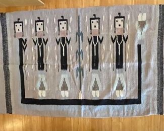 Large Mexican Yei Pictorial Rug	89x52in	HxWxD
