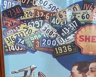 1932 Road Map Shell  Framed Poster	20x26.5in	HxWxD
