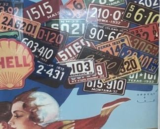 1932 Road Map Shell  Framed Poster	20x26.5in	HxWxD
