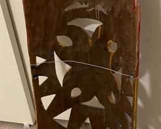 Mexican Folk Art Carved Wood Sun Moon  Wall Hanging	33x13x4in	HxWxD
