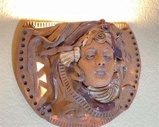 Gilchrist Ceramic Sconce Art Face pottery Studio Art	10x12x5in	HxWxD
