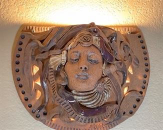 Gilchrist Ceramic Sconce Art Face pottery Studio Art	10x12x5in	HxWxD
