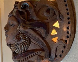Gilchrist Ceramic Sconce Art Face pottery Studio Art	10x12x5in	HxWxD
