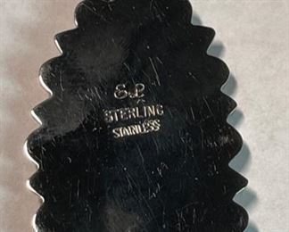 Signed Native American Turquoise/Coral/Spiny Oyster Pendant	79x36mm	
