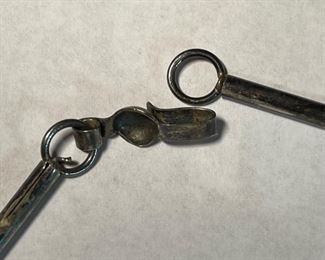 Vintage Mexico Sterling Silver Necklace Modernist	18.5in Long	
