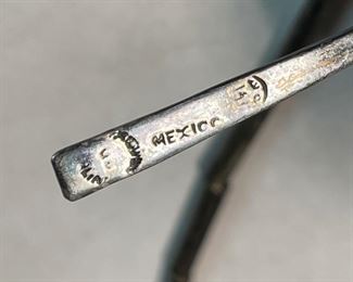 Vintage Mexico Sterling Silver Necklace Modernist	18.5in Long	
