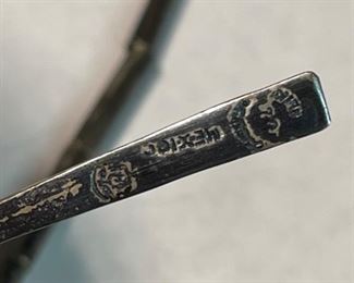 Vintage Mexico Sterling Silver Necklace Modernist	18.5in Long	
