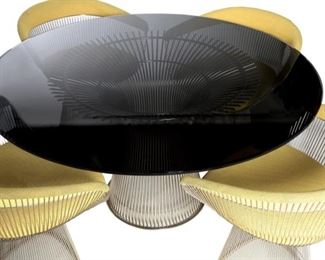 Knoll Warren Platner Table & 4 Chairs Authentic	Chairs: 29.25x28.25x20.5in D.  Table: 53.25in Diameter x 28in H	HxWxD