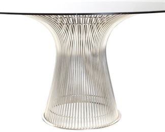 Knoll Warren Platner Table & 4 Chairs Authentic	Chairs: 29.25x28.25x20.5in D.  Table: 53.25in Diameter x 28in H	HxWxD