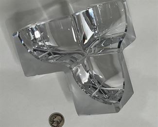 2pc Daum France Crystal Geometric Triple Cube Sculpture PAIR	3.5x7.5x7.75in	HxWxD
