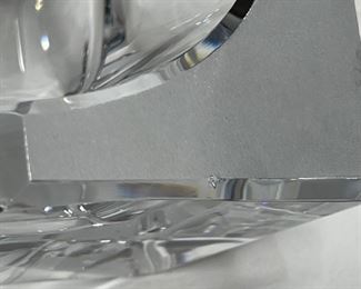 2pc Daum France Crystal Geometric Triple Cube Sculpture PAIR	3.5x7.5x7.75in	HxWxD
